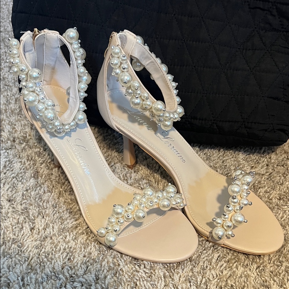 Elegant Pearl-Embellished Heels